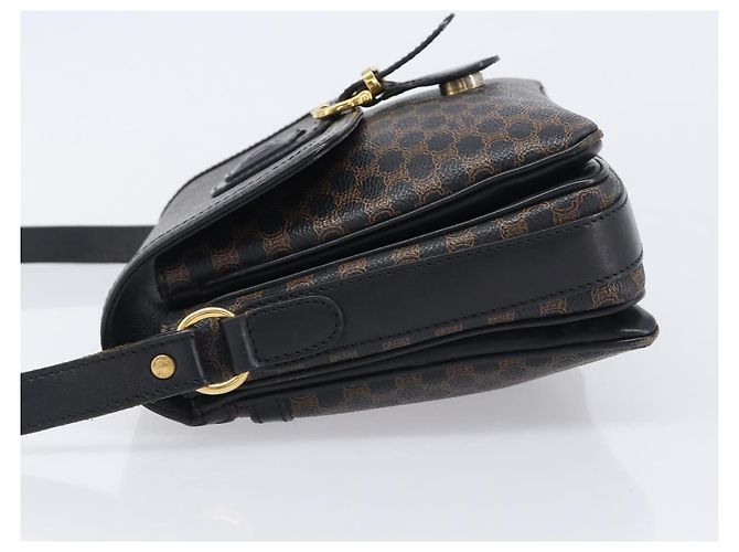 Céline CELINE Macadam Schultertasche PVC Leder Schwarz Goldfarben Auth BA15505 - Ansicht 4