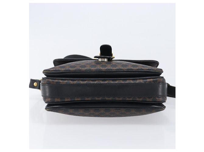 Céline CELINE Macadam Schultertasche PVC Leder Schwarz Goldfarben Auth BA15505 - Ansicht 5