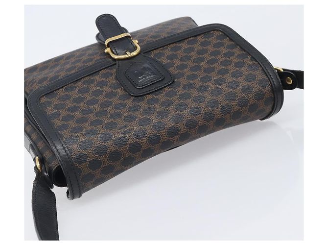 Céline CELINE Macadam Schultertasche PVC Leder Schwarz Goldfarben Auth BA15505 - Ansicht 6