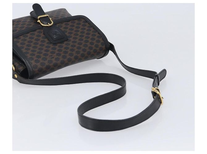 Céline CELINE Macadam Schultertasche PVC Leder Schwarz Goldfarben Auth BA15505 - Ansicht 7