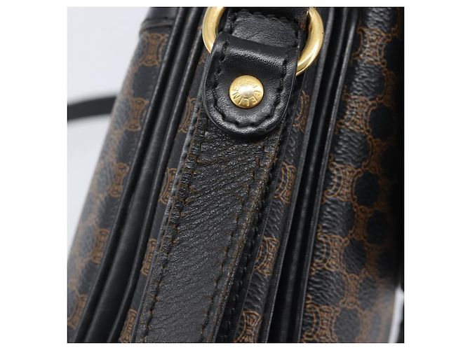 Céline CELINE Macadam Schultertasche PVC Leder Schwarz Goldfarben Auth BA15505 - Ansicht 8