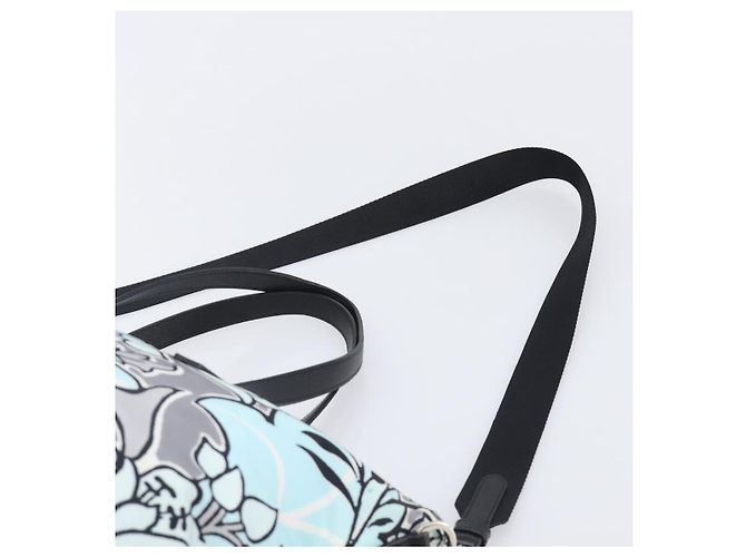 Saco Tote PRADA Nylon 2way Azul Claro Prata Auth 201271A - vista 15