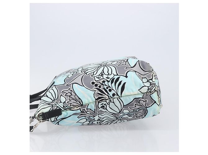 Saco Tote PRADA Nylon 2way Azul Claro Prata Auth 201271A - vista 4