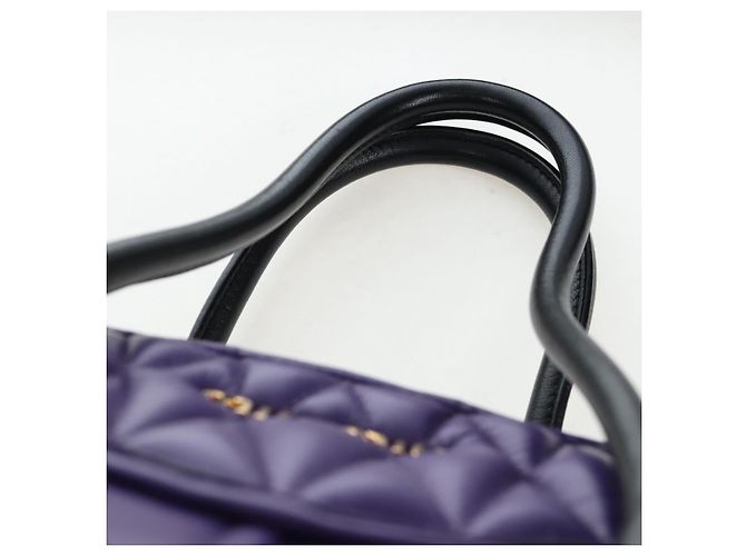 Borsa a mano Miu Miu in pelle 2way Viola Oro Auth 203786V D'oro Porpora - vista 14
