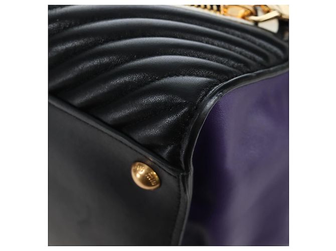 Borsa a mano Miu Miu in pelle 2way Viola Oro Auth 203786V D'oro Porpora - vista 18