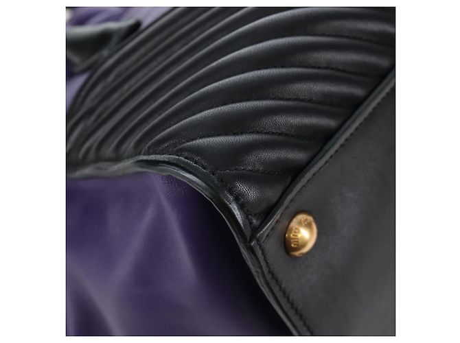 Borsa a mano Miu Miu in pelle 2way Viola Oro Auth 203786V D'oro Porpora - vista 19