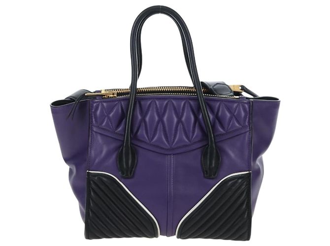 Borsa a mano Miu Miu in pelle 2way Viola Oro Auth 203786V D'oro Porpora - vista 2
