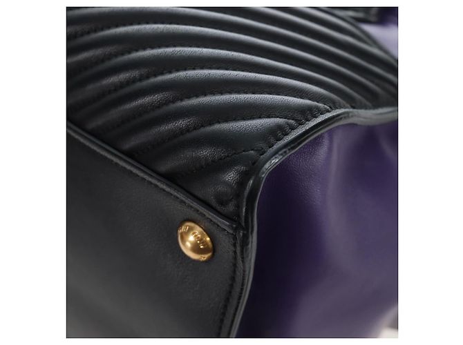 Borsa a mano Miu Miu in pelle 2way Viola Oro Auth 203786V D'oro Porpora - vista 20