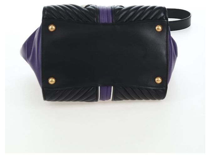 Borsa a mano Miu Miu in pelle 2way Viola Oro Auth 203786V D'oro Porpora - vista 5