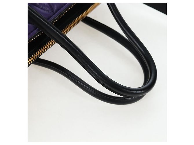 Borsa a mano Miu Miu in pelle 2way Viola Oro Auth 203786V D'oro Porpora - vista 7