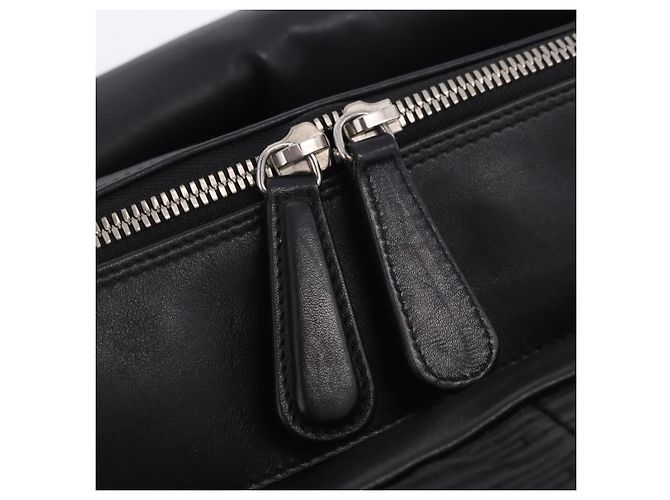Christian Dior Carreo Hand Bag Leather Black Silver Auth am12602SAM Silvery - view 21