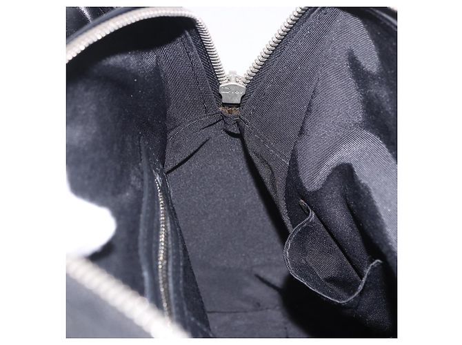 Christian Dior Carreo Hand Bag Leather Black Silver Auth am12602SAM Silvery - view 24