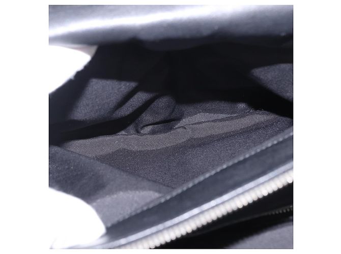 Christian Dior Carreo Hand Bag Leather Black Silver Auth am12602SAM Silvery - view 28