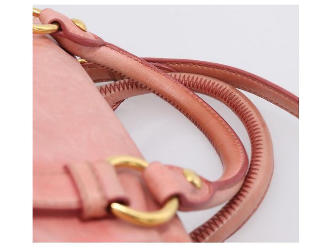 Borsa a mano Miu Miu Vitellolux in pelle 2way Pink Gold Auth 205828V Rosa D'oro - vista 14