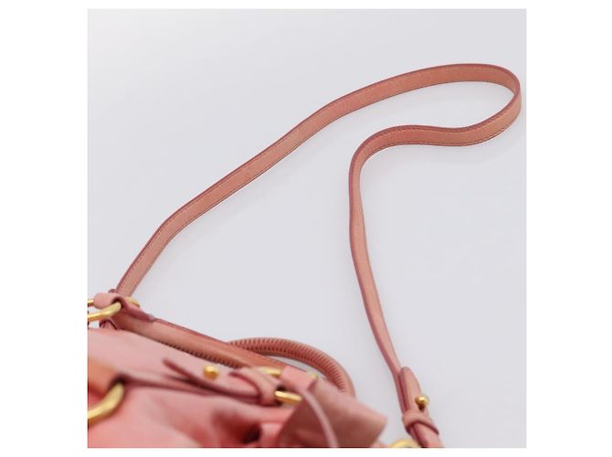 Borsa a mano Miu Miu Vitellolux in pelle 2way Pink Gold Auth 205828V Rosa D'oro - vista 15