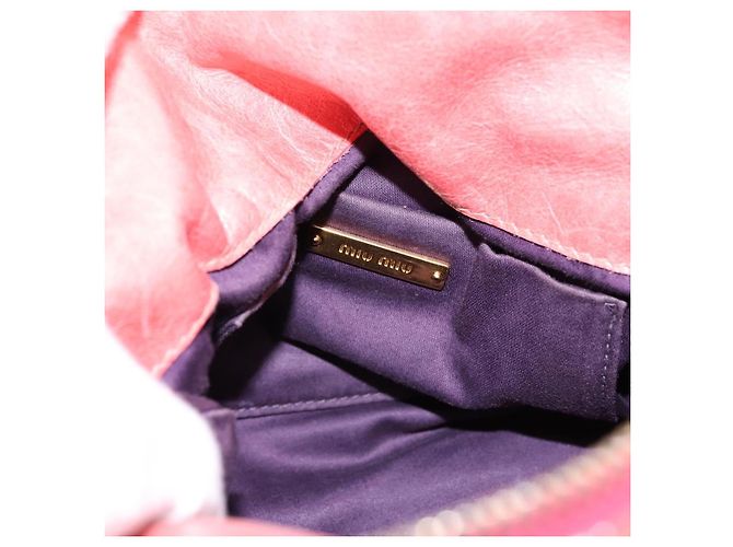 Borsa a mano Miu Miu Vitellolux in pelle 2way Pink Gold Auth 205828V Rosa D'oro - vista 21