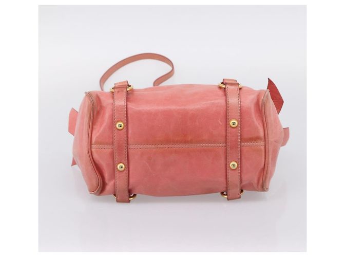 Borsa a mano Miu Miu Vitellolux in pelle 2way Pink Gold Auth 205828V Rosa D'oro - vista 5
