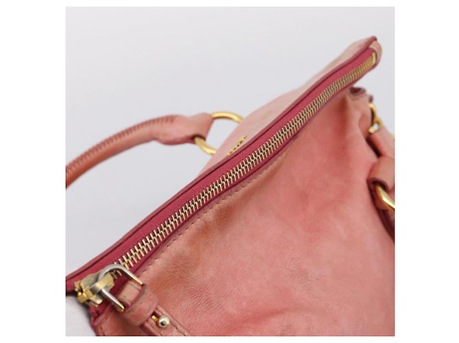 Borsa a mano Miu Miu Vitellolux in pelle 2way Pink Gold Auth 205828V Rosa D'oro - vista 7