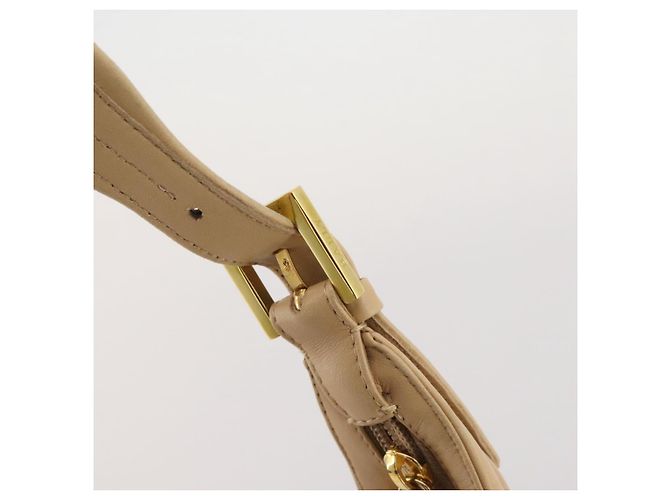 BALLY Schultertasche aus Leder Beige Gold Auth 204860A Golden - Ansicht 10