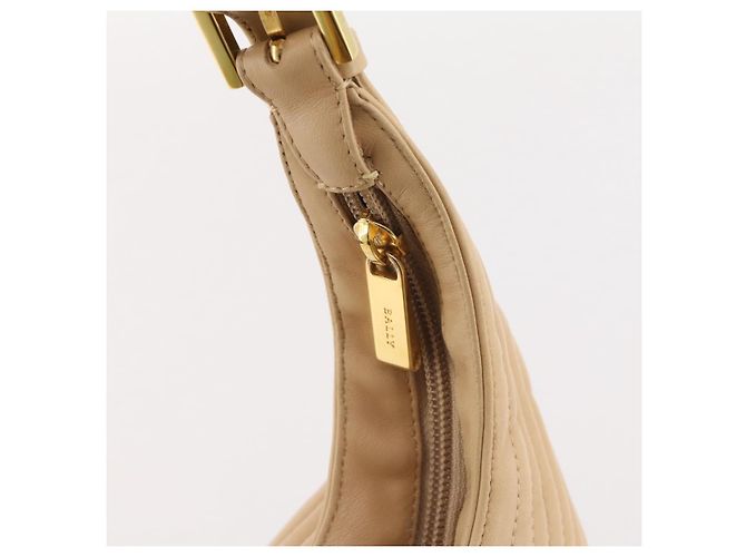 BALLY Schultertasche aus Leder Beige Gold Auth 204860A Golden - Ansicht 11