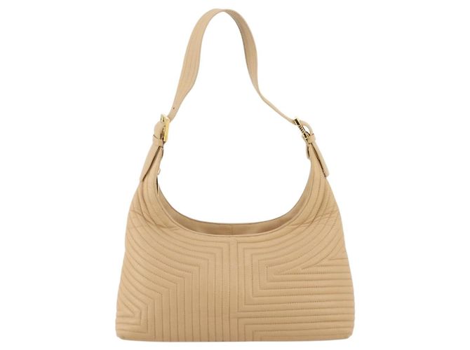 BALLY Schultertasche aus Leder Beige Gold Auth 204860A Golden - Ansicht 13