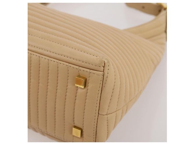 BALLY Schultertasche aus Leder Beige Gold Auth 204860A Golden - Ansicht 15