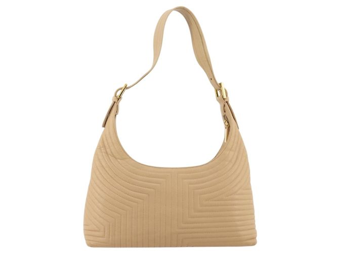BALLY Schultertasche aus Leder Beige Gold Auth 204860A Golden - Ansicht 2