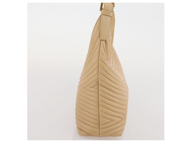 BALLY Schultertasche aus Leder Beige Gold Auth 204860A Golden - Ansicht 4
