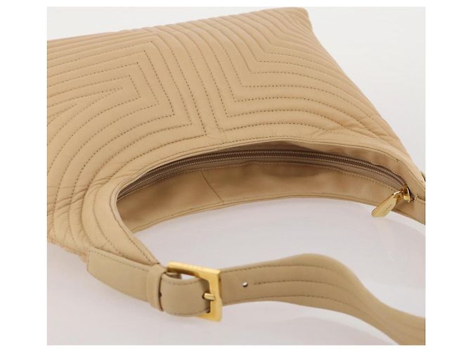 BALLY Schultertasche aus Leder Beige Gold Auth 204860A Golden - Ansicht 7