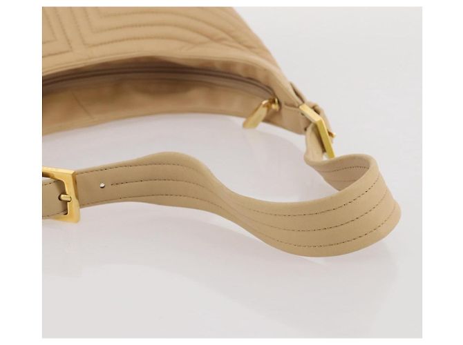 BALLY Schultertasche aus Leder Beige Gold Auth 204860A Golden - Ansicht 8