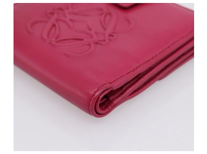 Cartera LOEWE Bifold de cuero Rosa Oro Auth 204222A Dorado - vista 14