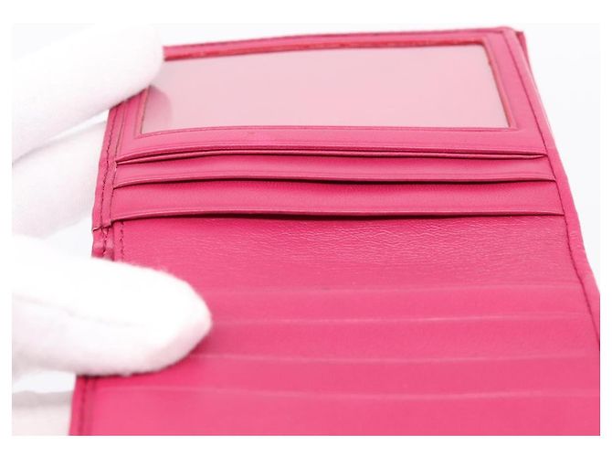 Cartera LOEWE Bifold de cuero Rosa Oro Auth 204222A Dorado - vista 17