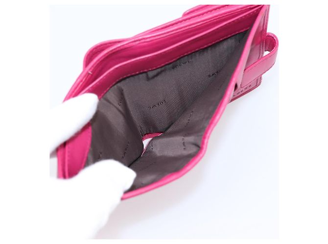 Cartera LOEWE Bifold de cuero Rosa Oro Auth 204222A Dorado - vista 21