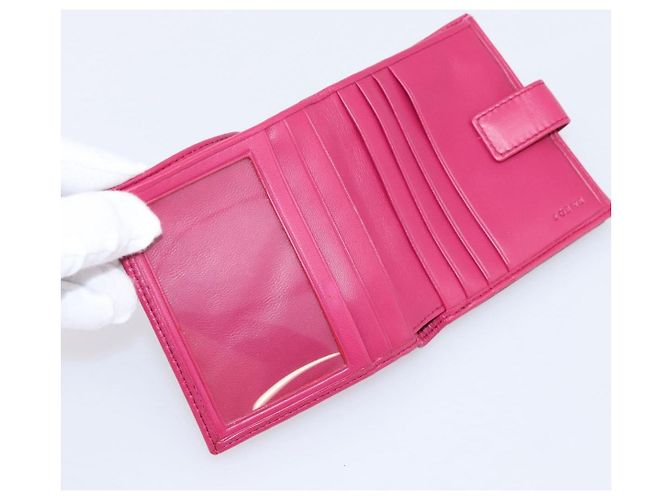 Cartera LOEWE Bifold de cuero Rosa Oro Auth 204222A Dorado - vista 8