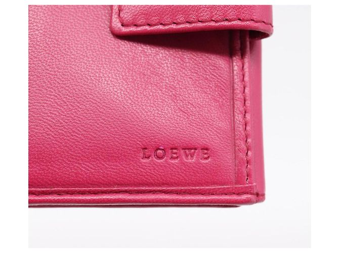 Cartera LOEWE Bifold de cuero Rosa Oro Auth 204222A Dorado - vista 9