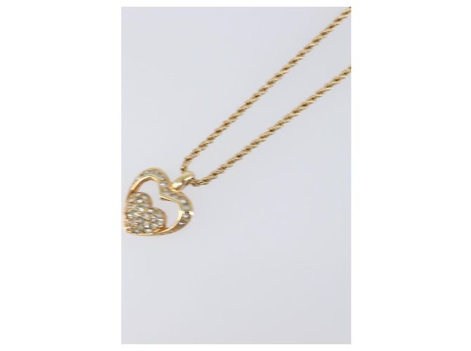 Collana Christian Dior Metallo Tono Oro Auth 203715 - vista 3