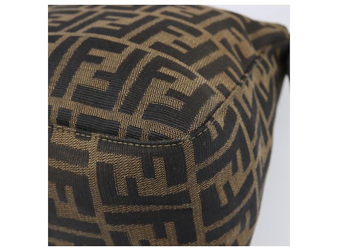 Borsa a tracolla FENDI Zucca Canvas Mamma Baguette Nero Marrone Auth 204132V - vista 16
