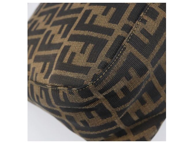 Borsa a tracolla FENDI Zucca Canvas Mamma Baguette Nero Marrone Auth 204132V - vista 17