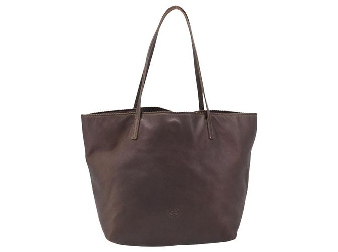 Saco Tote LOEWE em couro marrom Auth 201519 - vista 13