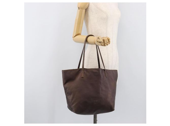 Saco Tote LOEWE em couro marrom Auth 201519 - vista 23