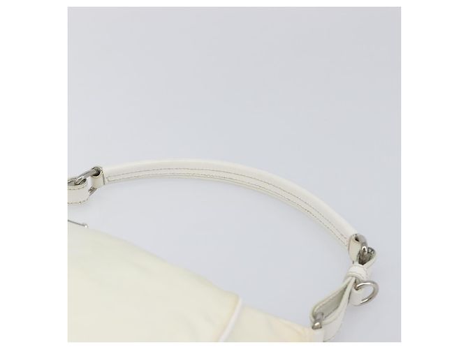 Bolsa de Ombro PRADA Nylon Ivory Silver Auth 204641A Prata Cru - vista 15