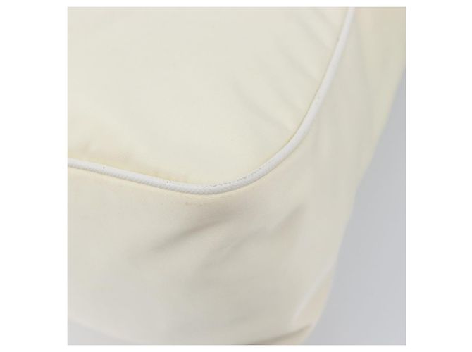 Bolsa de Ombro PRADA Nylon Ivory Silver Auth 204641A Prata Cru - vista 16