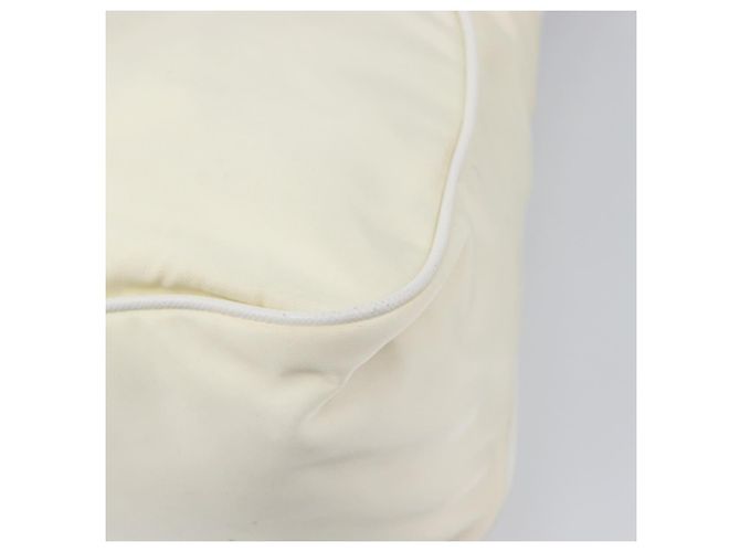Bolsa de Ombro PRADA Nylon Ivory Silver Auth 204641A Prata Cru - vista 18