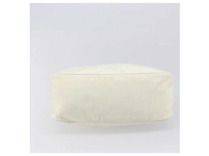 Bolsa de Ombro PRADA Nylon Ivory Silver Auth 204641A Prata Cru - vista 6
