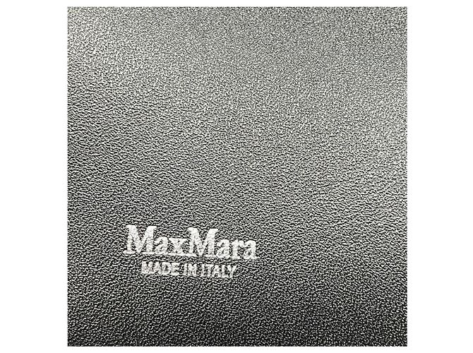 mala tote Max Mara em couro preto com alças duplas e ferragens prateadas - vista 10