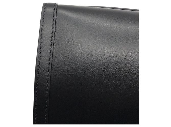 mala tote Max Mara em couro preto com alças duplas e ferragens prateadas - vista 12