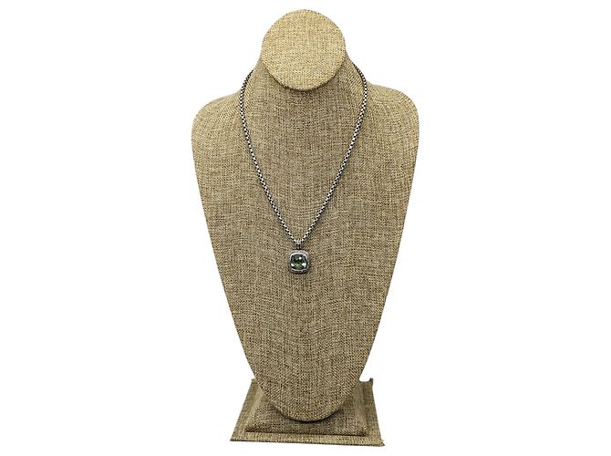 Collana con pendente Albion David Yurman in argento sterling con prasiolite e diamanti - vista 2