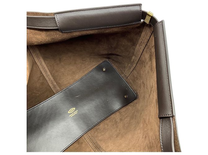 Borsa Tote Folio Di Bag in vera pelle marrone Tod's - vista 6