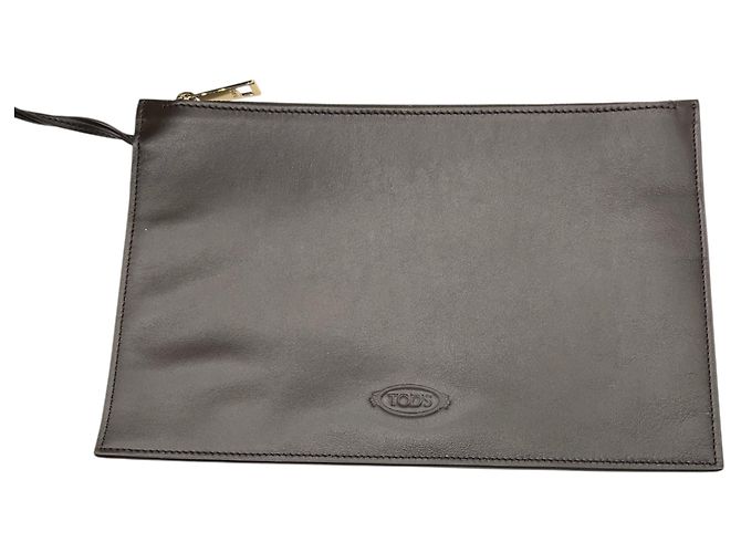Borsa Tote Folio Di Bag in vera pelle marrone Tod's - vista 9