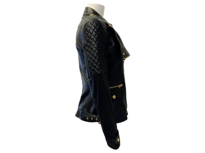 Burberry Brit Remington Steppjacke aus schwarzem Leder - Ansicht 2